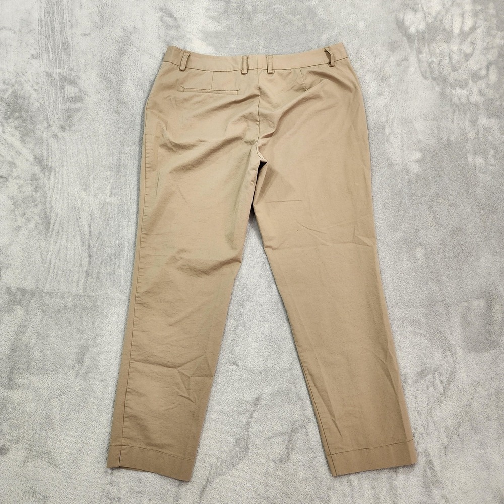 PACIBE Pants Womens M Beige‎ Mid Rise Crop Ankle Chino Slit Hem Stretch Office